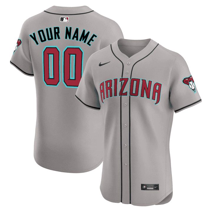 Men Arizona Diamondback Grey Nike 2024 Flex Base Custom MLB Jersey